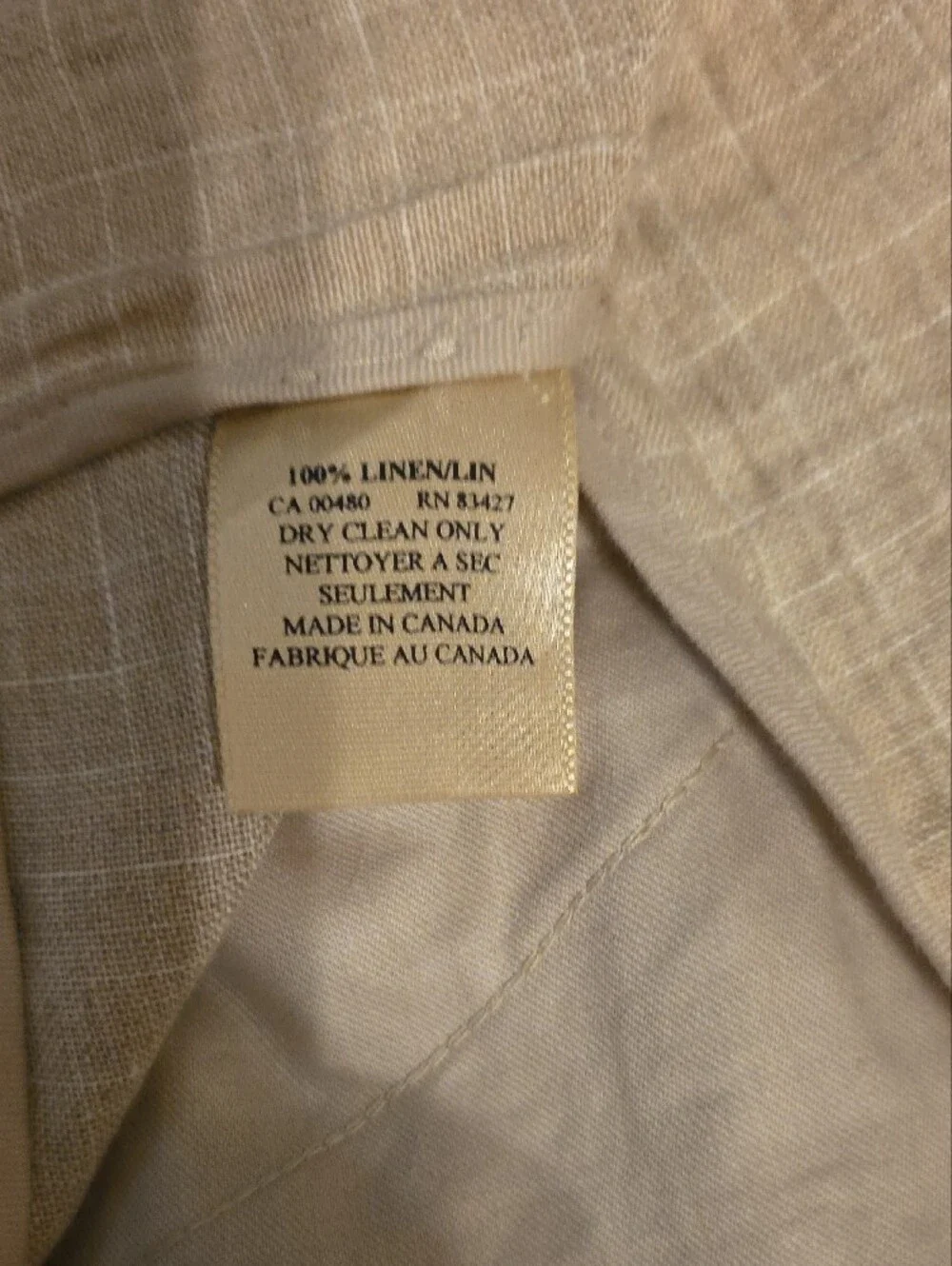 Bachrach Beige Windowpane Dress Pants
